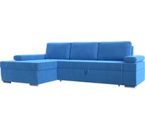 Угловой диван Лига диванов Канкун левый угол полностью велюр голубой 118195L