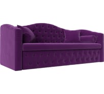 Прямой диван Лига диванов Мечта полностью микровельвет фиолетовый 112864