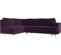 Угловой диван Лига диванов Сильвана левый полностью велюр черный 119717L