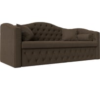 Прямой диван Лига диванов Мечта полностью рогожка коричневая 112869