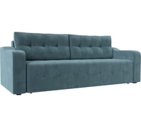 Прямой диван Лига диванов Лиссабон полностью велюр бирюзовый 117475