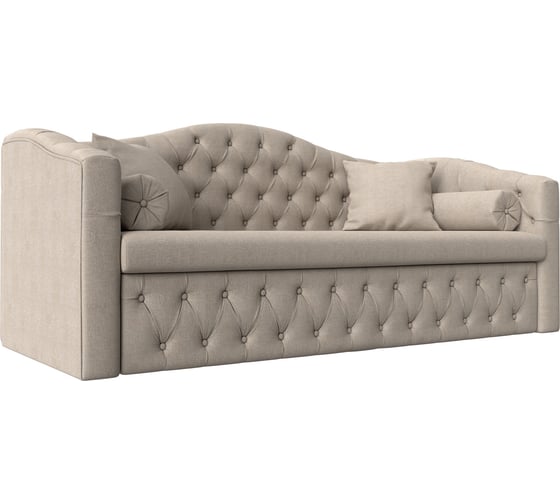 Прямой диван Лига диванов Мечта полностью рогожка бежевая 112868 1