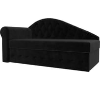 Тахта Лига диванов Джулия левый полностью велюр черный 106238L