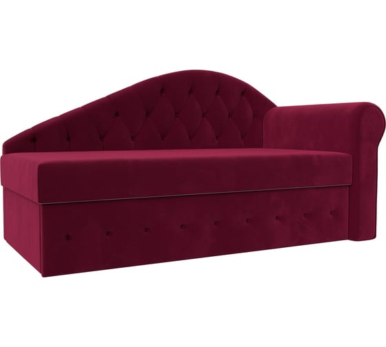 Тахта Лига диванов Джулия правый полностью микровельвет бордовый 118469 1