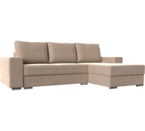 Угловой диван Лига диванов Дрезден правый полностью велюр бежевый 111786