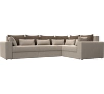 Угловой диван Лига диванов Майами Long правый полностью рогожка бежевая, подушки рогожка КОР/беж/беж 114844