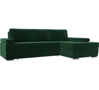 Угловой диван Лига диванов Канкун правый угол полностью велюр зеленый 118197