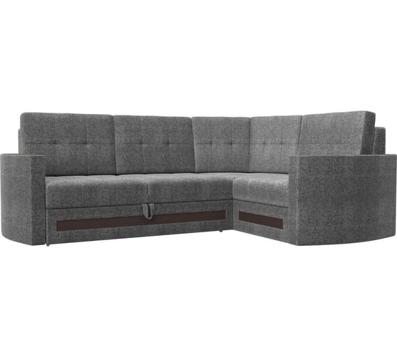 Угловой диван Лига диванов Белла правый полностью рогожка серая 117658 1