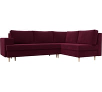 Угловой диван Лига диванов Сильвана правый полностью микровельвет черный 119721