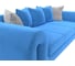 Прямой диван Лига диванов Волна полностью велюр голубой, подушки 3 велюр голубой, 2 велюр серый с узором 115634 4