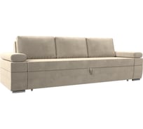 Прямой диван Лига диванов Канкун полностью микровельвет бежевый 118265