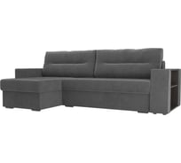 Угловой диван Лига диванов Эридан левый полностью велюр серый 102087L