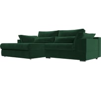 Угловой диван Лига диванов Пекин левый полностью велюр зеленый 115402L