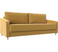 Прямой диван Лига диванов Варшава полностью микровельвет желтый 116958