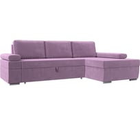 Угловой диван Лига диванов Канкун правый угол полностью микровельвет сиреневый 118220