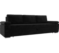 Прямой диван Лига диванов Канкун полностью велюр черный 118263