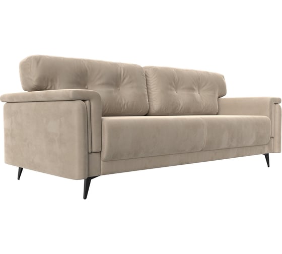 Прямой диван Лига диванов Оксфорд полностью велюр бежевый 116835 1