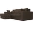 Угловой диван Лига диванов Майами левый полностью рогожка коричневая, подушки рогожка Кор/кор/кор 114929L 4