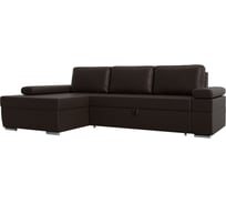 Угловой диван Лига диванов Канкун левый угол полностью экокожа коричневая 118245L