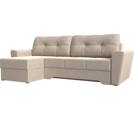 Угловой диван Лига диванов Амстердам левый полностью рогожка бежевая 35186L 1