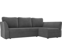 Угловой диван Лига диванов Гесен правый полностью велюр серый 106795