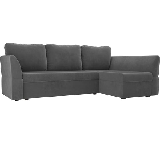 Угловой диван Лига диванов Гесен правый полностью велюр серый 106795 1