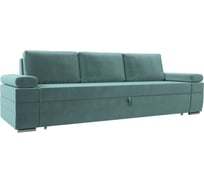 Прямой диван Лига диванов Канкун полностью велюр бирюзовый 118251