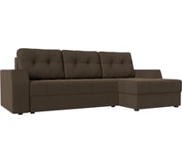 Угловой диван Лига диванов Эмир БС правый полностью рогожка коричневая 110397