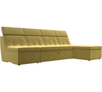 Угловой модульный диван Лига диванов Холидей Люкс полностью микровельвет желтый 105562