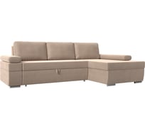 Угловой диван Лига диванов Канкун правый угол полностью велюр бежевый 118191