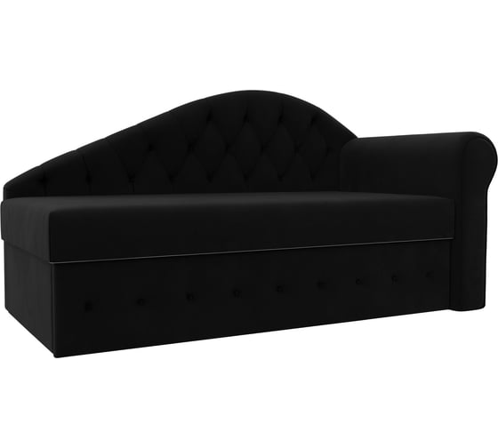 Тахта Лига диванов Джулия правый полностью микровельвет черный 106243 1