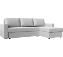 Угловой диван Лига диванов Траумберг Лайт правый полностью экокожа белая 117145