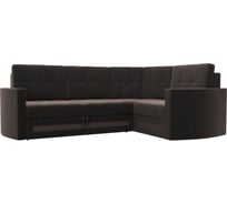 Угловой диван Лига диванов Белла правый полностью велюр коричневый 117617