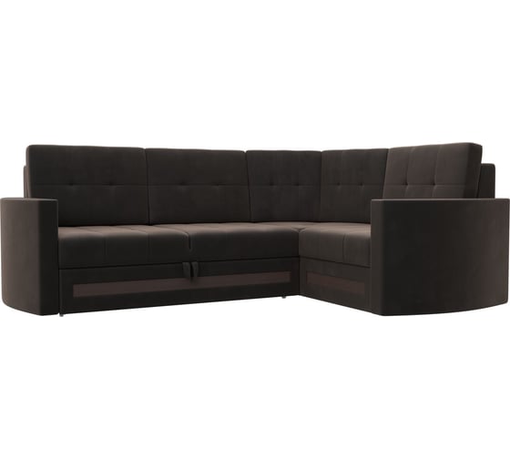 Угловой диван Лига диванов Белла правый полностью велюр коричневый 117617 1