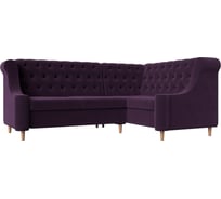 Угловой диван Лига диванов Бронкс угол правый полностью велюр фиолетовый 110367