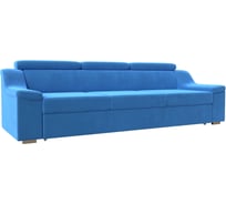Прямой диван Лига диванов Линдос полностью велюр голубой 118309