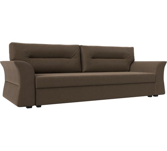 Прямой диван Лига диванов Клайд С полностью рогожка коричневая 117284 1