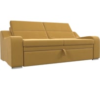 Прямой диван Лига диванов Медиус полностью микровельвет желтый 107057