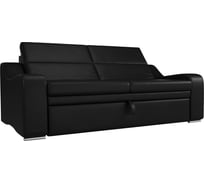 Прямой диван Лига диванов Медиус полностью экокожа черная 107070