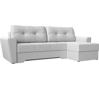 Угловой диван Лига диванов Амстердам правый полностью экокожа белая 105059