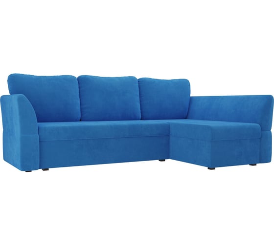 Угловой диван Лига диванов Гесен правый полностью велюр голубой 106797 1
