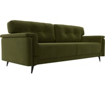 Прямой диван Лига диванов Оксфорд полностью микровельвет зеленый 116846