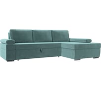 Угловой диван Лига диванов Канкун правый угол полностью велюр бирюзовый 118193