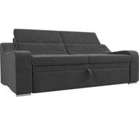 Прямой диван Лига диванов Медиус полностью велюр серый 107053