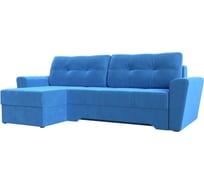 Угловой диван Лига диванов Амстердам левый полностью велюр голубой 117796L