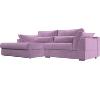 Угловой диван Лига диванов Пекин левый полностью микровельвет сиреневый 115413L