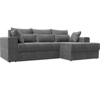 Угловой диван Лига диванов Майами правый полностью рогожка серая, подушки рогожка СЕР/сер/сер 114932