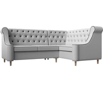 Угловой диван Лига диванов Бронкс угол правый полностью экокожа белая, кант экокожа черная 114592