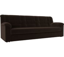 Прямой диван Лига диванов Карелия полностью микровельвет коричневый 113329