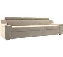Прямой диван Лига диванов Линдос полностью микровельвет бежевый 118315